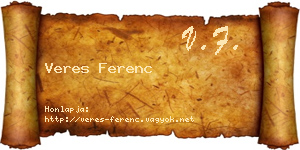 Veres Ferenc névjegykártya