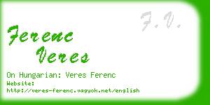 ferenc veres business card